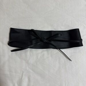 Black Leather Obi Style Belt